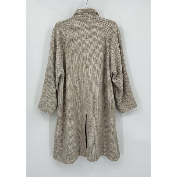 vintage 80s FORENZA coat trench heathered zig zag print the limited wool ivory S - Picture 7 of 11